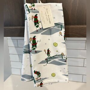 Issac Mizrahi Set of Two Cotton Kitchen Towels, Christmas Pickleball Design